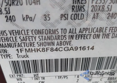 2012 Ford Explorer Limited z USA, uszkodzony, nr VIN 1FMHK8F84CGA91614